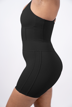 Fashionista Yogi "Sha'Carri" Corset Binding Detail Unitard Short Jumpsuit(black)