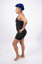 Fashionista Yogi "Sha'Carri" Corset Binding Detail Unitard Short Jumpsuit(black)