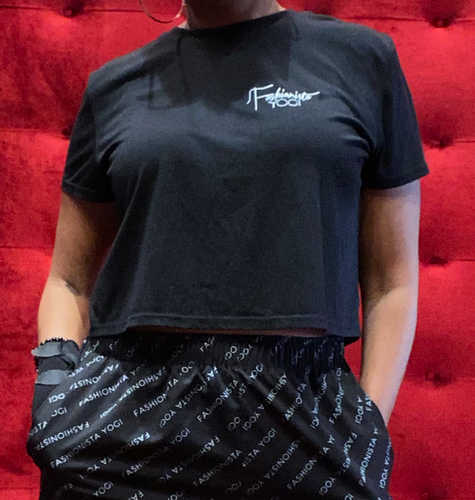 Crop Tee w/ embroidered chest logo