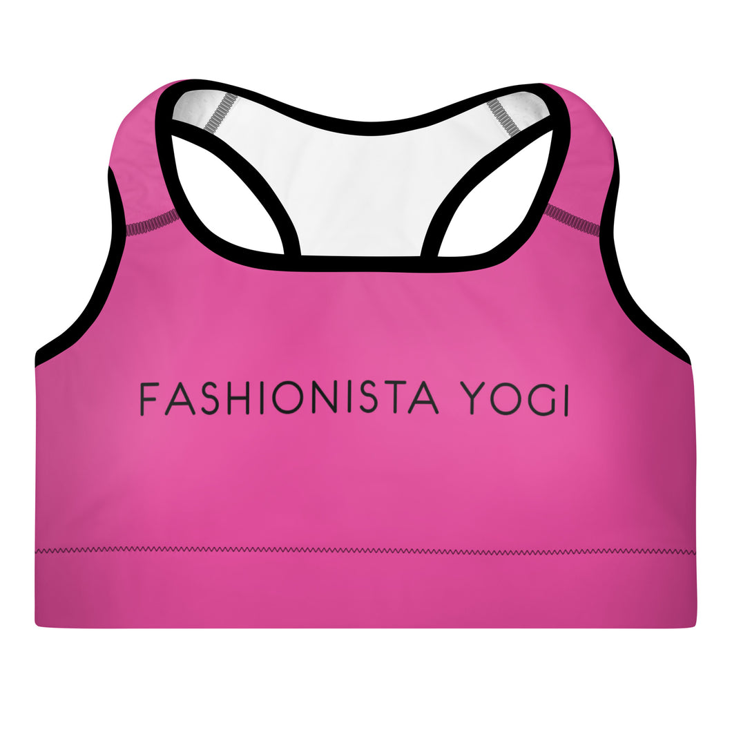 Padded Sports Bra with Printed Logo